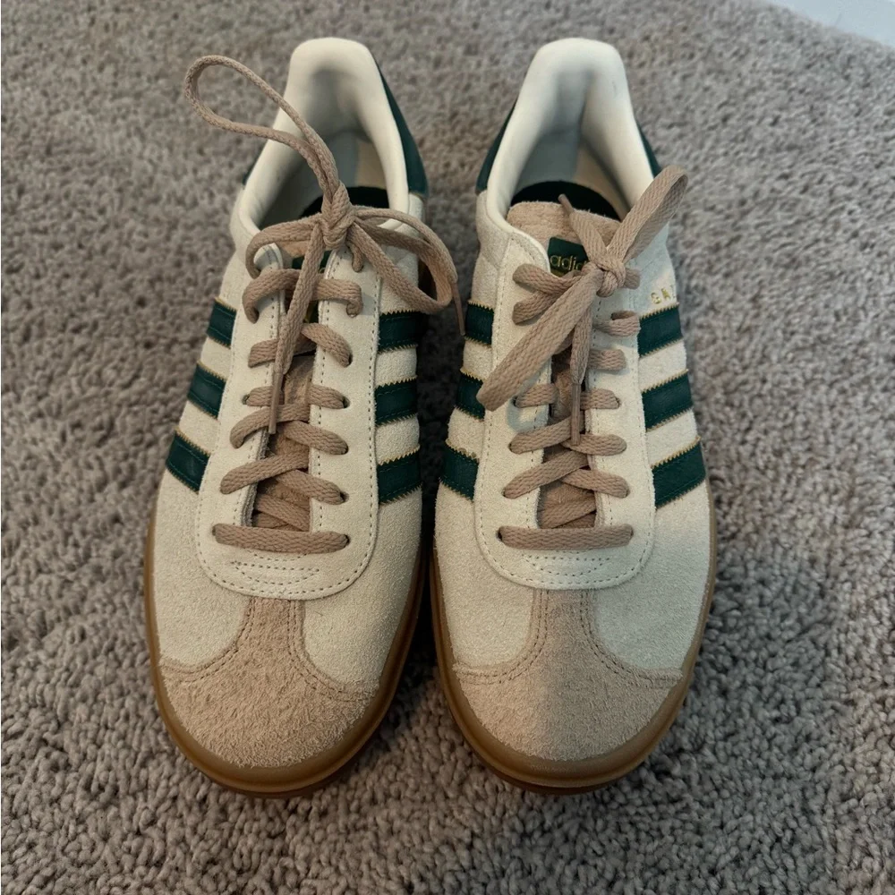 Adidas Women's Gazelle Sneakers - Green and Beige - Picture 3 of 6